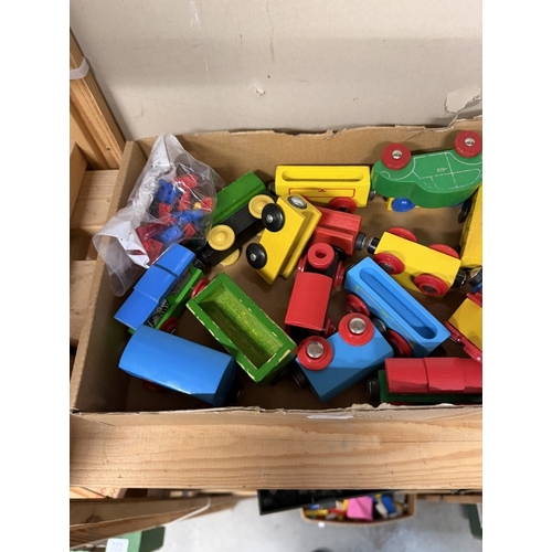 764 - A box of woden early learning trains