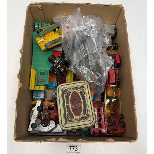 773 - A box of playworn Diecast including Matchbox