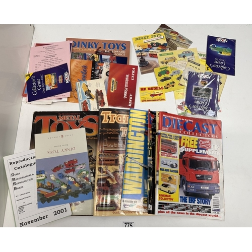 775 - A quantity of reference books on Diecast collectors toys including a selection of reproduction catal... 