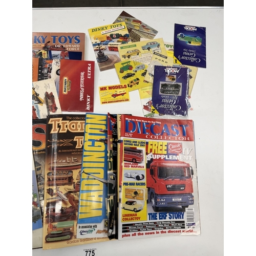 775 - A quantity of reference books on Diecast collectors toys including a selection of reproduction catal... 