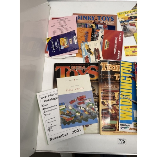 775 - A quantity of reference books on Diecast collectors toys including a selection of reproduction catal... 