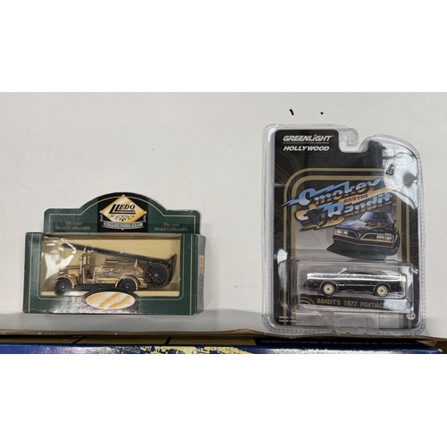 777 - A Corgi D36/1 Zephyr racing 3 car gift set & A quantity od Lledo models including Greenlight Smokey ... 