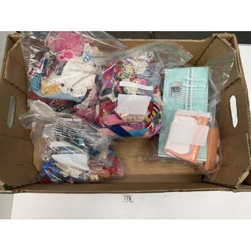 779 - 4 Bags of Sindy / Barbie clothing, accessories & furniture