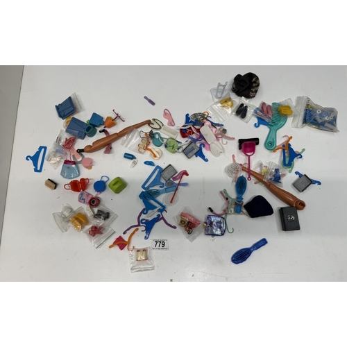 779 - 4 Bags of Sindy / Barbie clothing, accessories & furniture