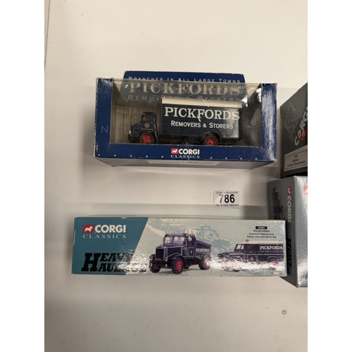 786 - 2 Corgi Classics Pickfords trucks, Corgi Classics 16601 Pickfords Heavy Haulage set & Limited Editio... 
