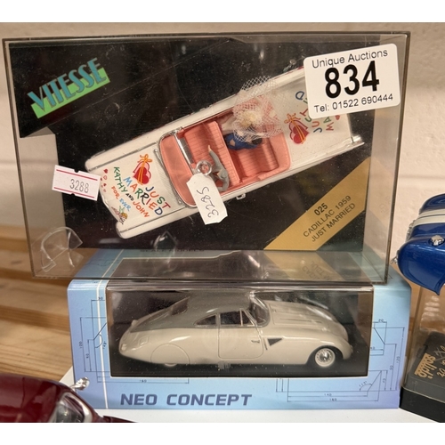 834 - A quantity of boxed diecast including A 1959 Cadillac Eldorado Biarritz marked Just Married by Vites... 