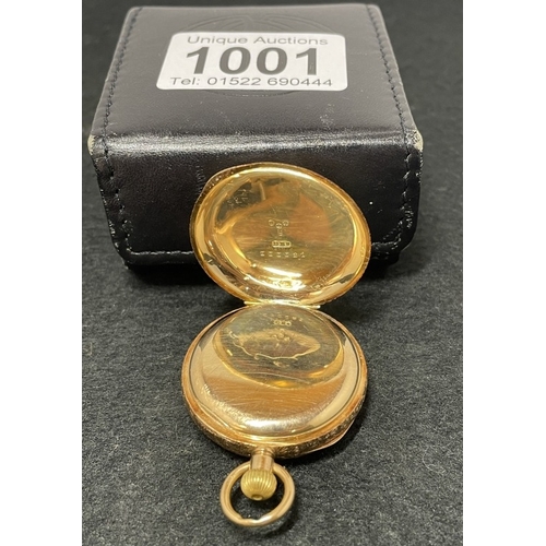 1001 - A 15ct gold Edwardian ladies fob watch (total weight 32.04g)