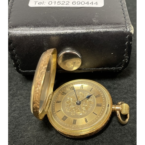 1001 - A 15ct gold Edwardian ladies fob watch (total weight 32.04g)