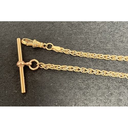 1002 - A 9ct gold Albert chain (total weight 16.88g)