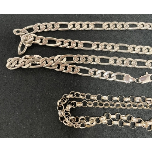 1034 - Two silver chains (43.42g and 9.91g) - total weight 53.33g