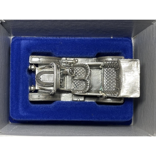 1054 - A very rare set of 12 Franklin Mint Solid Silver Car Collection - all in original boxes  - solid ste... 