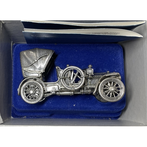 1054 - A very rare set of 12 Franklin Mint Solid Silver Car Collection - all in original boxes  - solid ste... 