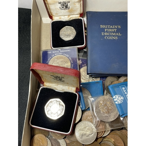 1058 - A box of mixed coins and crowns