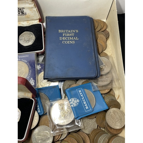 1058 - A box of mixed coins and crowns