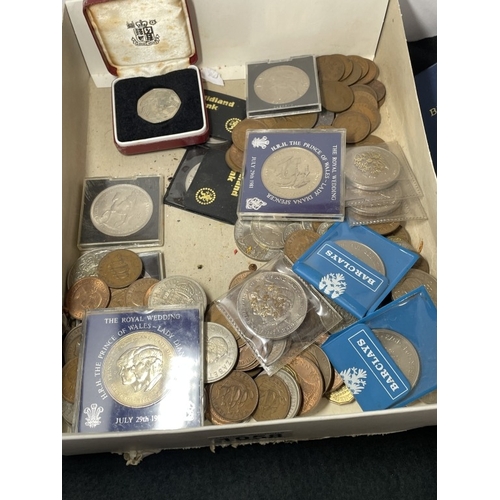 1058 - A box of mixed coins and crowns