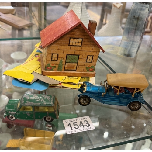 1543 - A quantity of Matchbox empty boxes, Dinky Morris Mini Traveller & Matchbox 1909 Thomas Flyabout