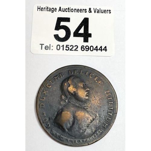 18th Century Duke Of Cumberland commemorative medal