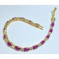 18ct gold plated ruby bracelet (15 grams)
