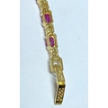 18ct gold plated ruby bracelet (15 grams)