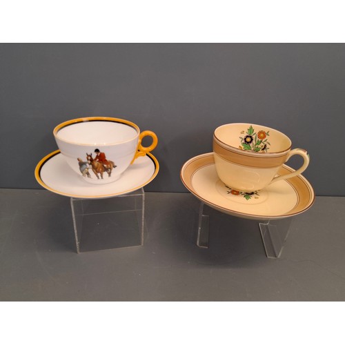 7 - A Mintons and Royal Worcester oversized cups & saucers