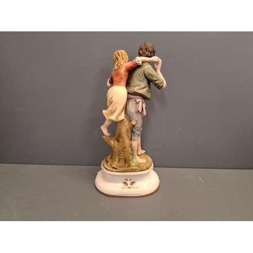 15 - An Ardalt lenwile China figure of a young man with child & goose at his feet