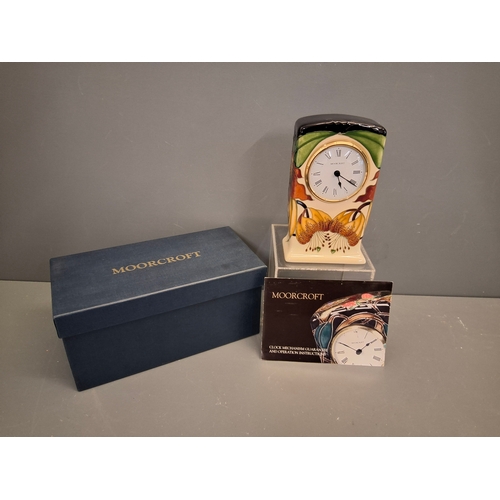 17 - Moorcroft Anna Lily clock with box.
Red mark to base. Not tested.