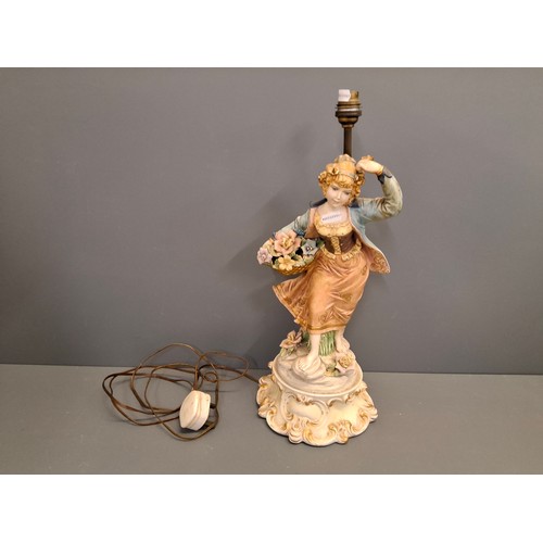 29 - A vintage Italian porcelain figurine lamp
Measures 45cm chip to the dress.
Untested