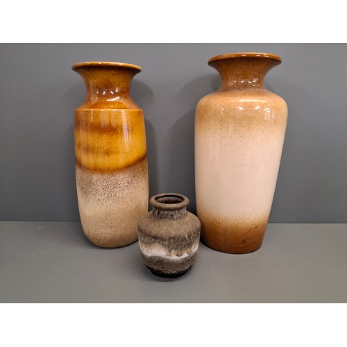 50 - Three Retro West German vases. The heights vase being 43cm