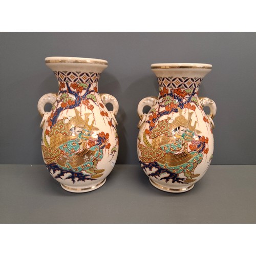 51 - Pair of antique Satsuma ware vases.
Approx measurements.
Height 25cm
