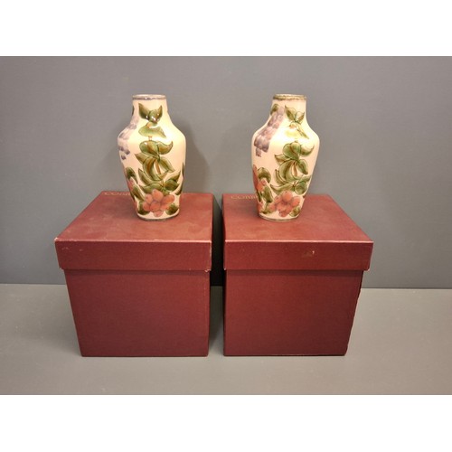 58 - Two Cobridge Foxgloves pattern vases.
Height 16cm with boxes