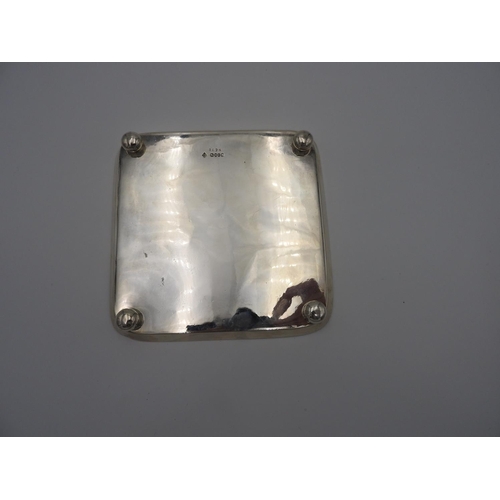 190 - VICTORIAN SILVER CARD TRAY RICHARD MARTIN 7 EBENEZER HALL, LONDON 1880the square tray with bright cu... 