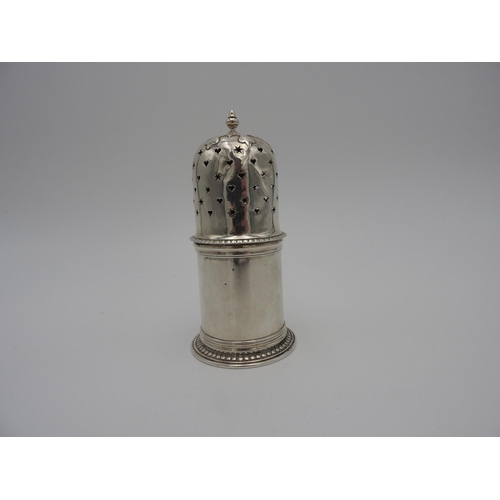 192 - GEORGE III SILVER SUGAR SHAKER NEWCASTLE, PROBABLY 179413cm high5.2 oz.164 grams... 