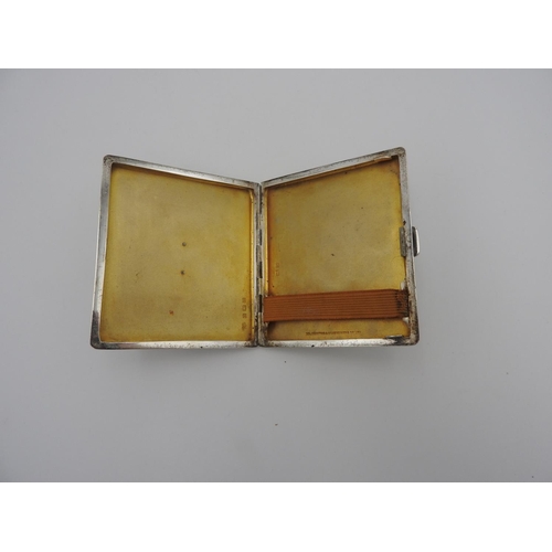 196 - SILVER AND ENAMEL 'ROYAL ENGINEERS' CIGARETTE CASE GOLDSMITHS & SILVERSMITHS, BIRMINGHAM 19414 o... 