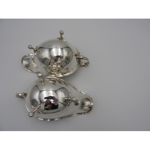 204 - PAIR VICTORIAN SILVER SAUCEBOATSSHEFFIELD, 1899 with gadrooned rims and double c-scroll handles, rai... 