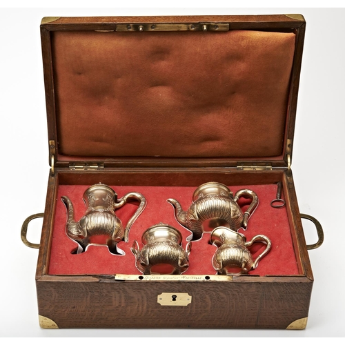 206 - FRENCH FOUR PIECE SILVER GILT TEA & COFFEE SET MARIA REMY, PARIS, 1894-1924the sides finely deco... 