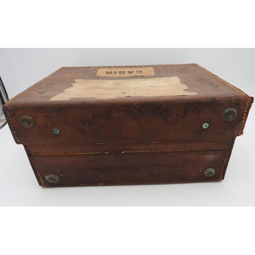 210 - EDWARDIAN LEATHER FITTED SILVER TOPPED TRAVELLING CASE LONDON, VARIOUS MAKERS AND DATES 35cm wide... 