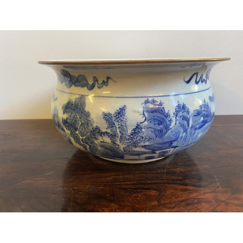 71 - CHINESE BLUE AND WHITE BALUSTER JARDINERE decorated in tones of underglaze blue26cm diam