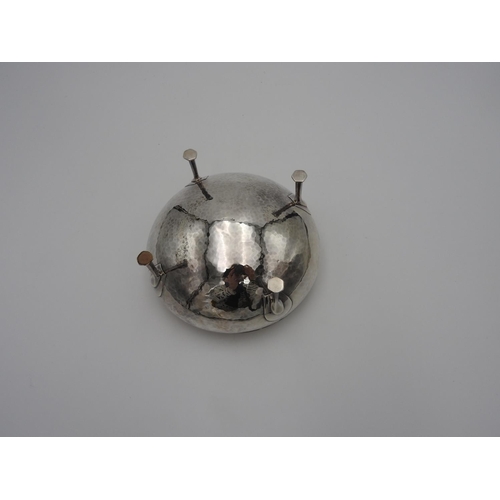 213 - ARTS AND CRAFTS SILVER BOWL ALBERT EDWARD JONES, BIRMINGHAM 1910the compressed ovoid bowl with hamme... 