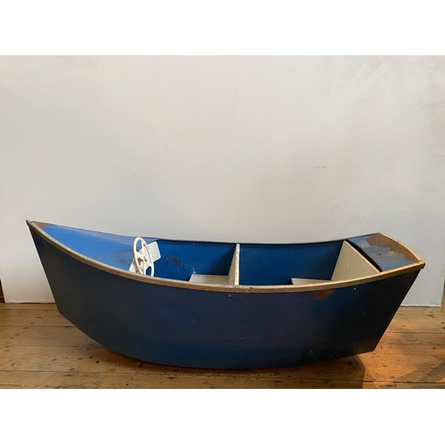 31 - VINTAGE FAIRGROUND CAROUSEL CARRIAGE IN THE FORM OF A SPEEDBOAT, 160cm long, 57cm wide, 38cm deep