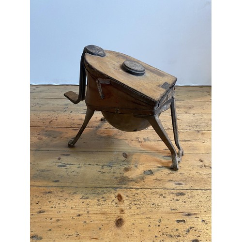 32 - RUSTIC CONTINENTAL 19TH CENTURY FOOT BELLOWS, 37cm high, 24cm wide