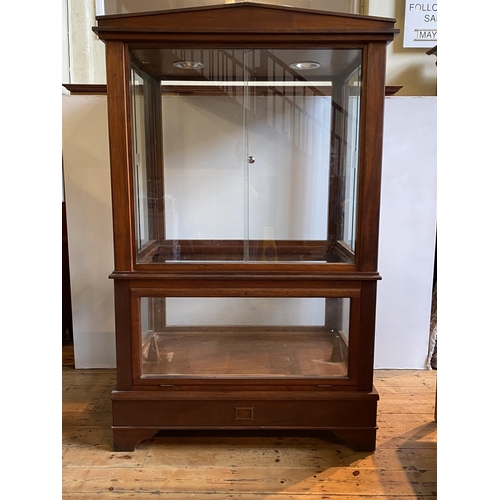 40 - AN IMPRESSIVE MAHOGANY EXHIBITION CASE IN THE GRECIAN REVIVAL MANNER, (208cm high, 127cm wide, 88cm ... 