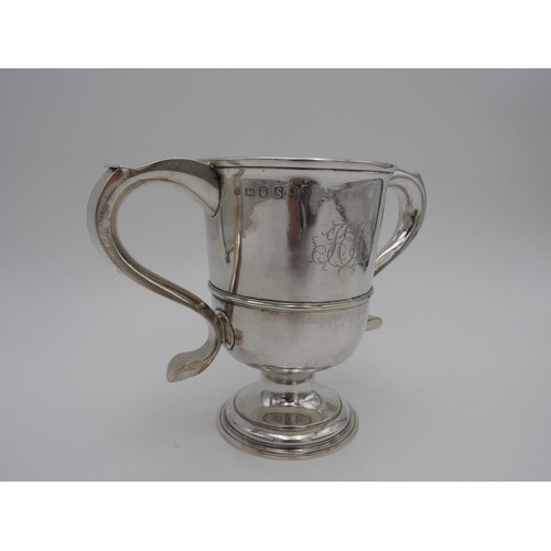 200 - GEORGE III SILVER CUPJOHN LANGLANDS & JOHN ROBERTSON,  NEWCASTLE 1784with twin s-scroll handles ... 