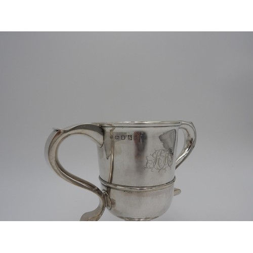 200 - GEORGE III SILVER CUPJOHN LANGLANDS & JOHN ROBERTSON,  NEWCASTLE 1784with twin s-scroll handles ... 