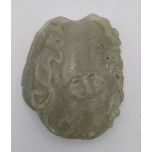 308 - CARVED JADE 'GOURD' SNUFF BOTTLE QING DYNASTYrealistically carved as a two gourds and a bat6.5cm hig... 