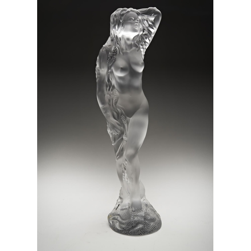 204 - A MODERN LALIQUE FIGURINE OF A NUDE WOMAN WITH FROSTED BODYengraved 'Lalique (R) France' 950/99945 c... 