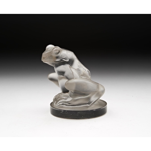 226 - A RARE RENE LALIQUE 'GRENOUILLE' CAR MASCOTNo. 1146; engraved signature, 'R. Lalique France' with 'L... 