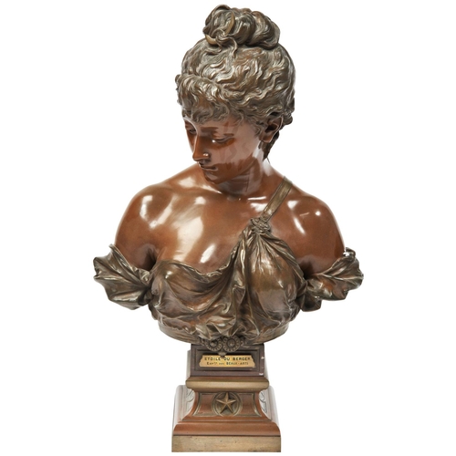 89 - AFTER EUTROPE BOURETETOILE DU BERGER (EVENING STAR)a good bronze, coloured and patinated bust, cast ... 