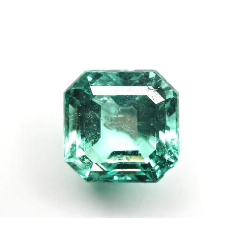 235 - A LOOSE EMERALDthe square cut emerald stated to weigh 2.15 carats, not tested for treatment