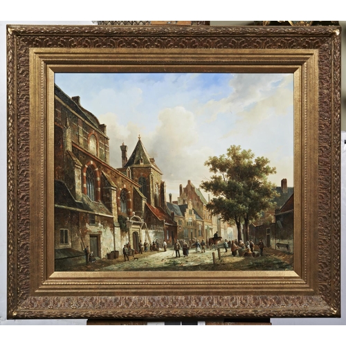 243 - P BREDEL (DUTCH b. 1929)STREET SCENE signed lower left, oil on board, framed55cm high, 65cm widePROV... 