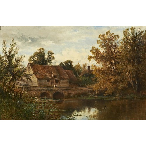 246 - ALFRED AUGUSTUS GLENDENNING (BRITISH 1861-1907) 'BARRINGTON MILL, NR CAMBRIDGE'signed lower left, oi... 